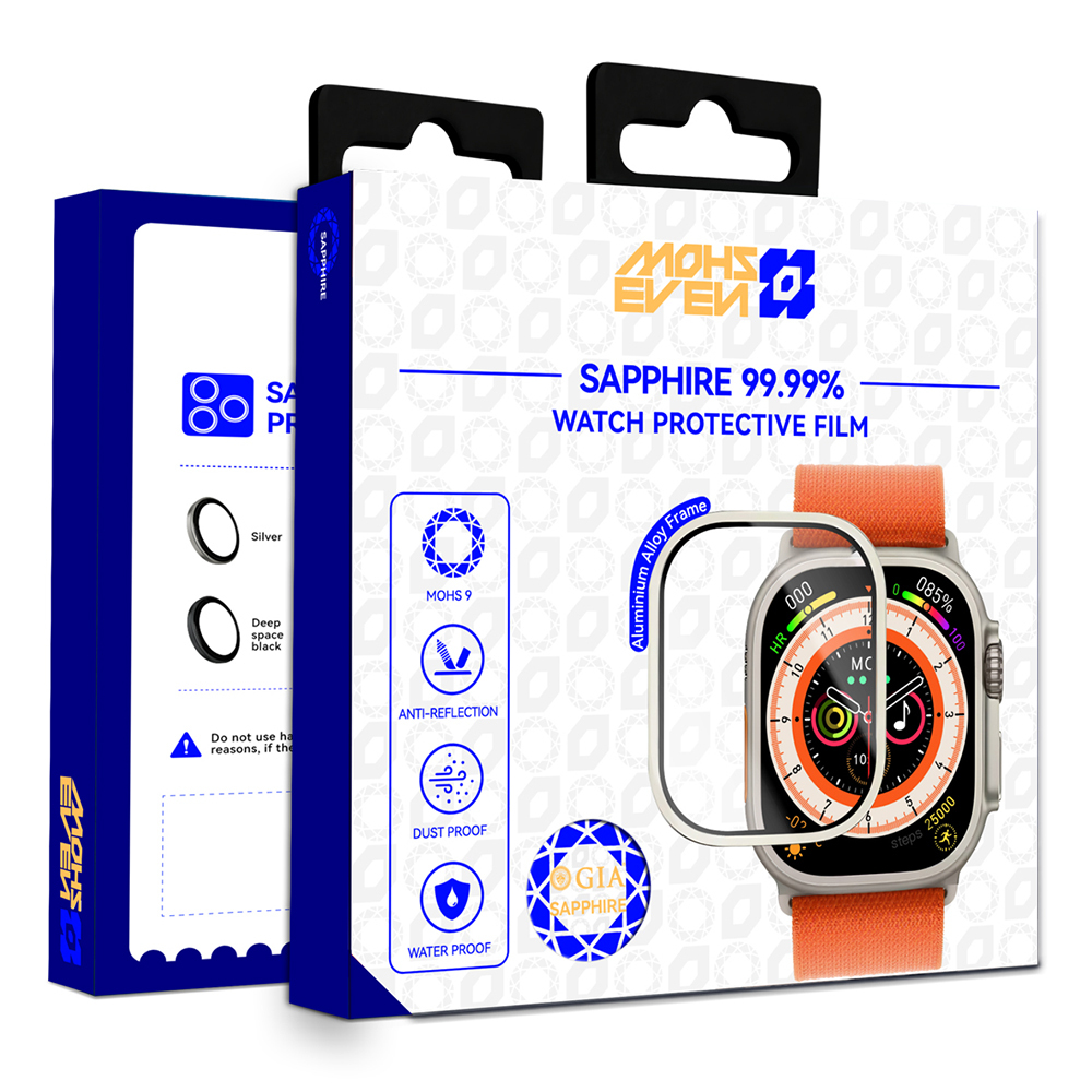 Apple Watch Ultra 49mm Mohseven iWatch Serisi Safir Akıllı Saat Temperli Cam Ekran Koruyucu