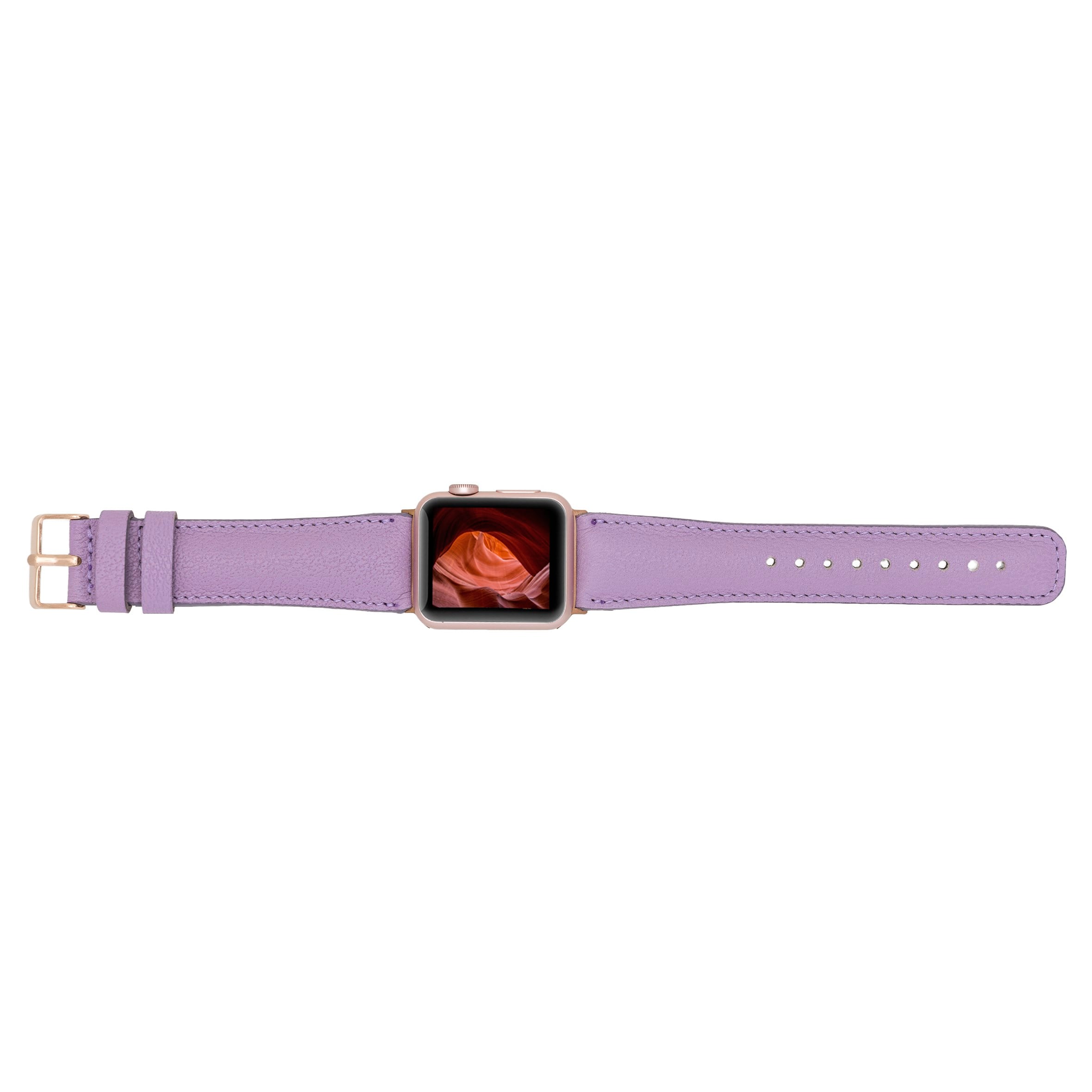 Apple Watch Uyumlu Deri Kordon 38-40-41mm CP22 Lila