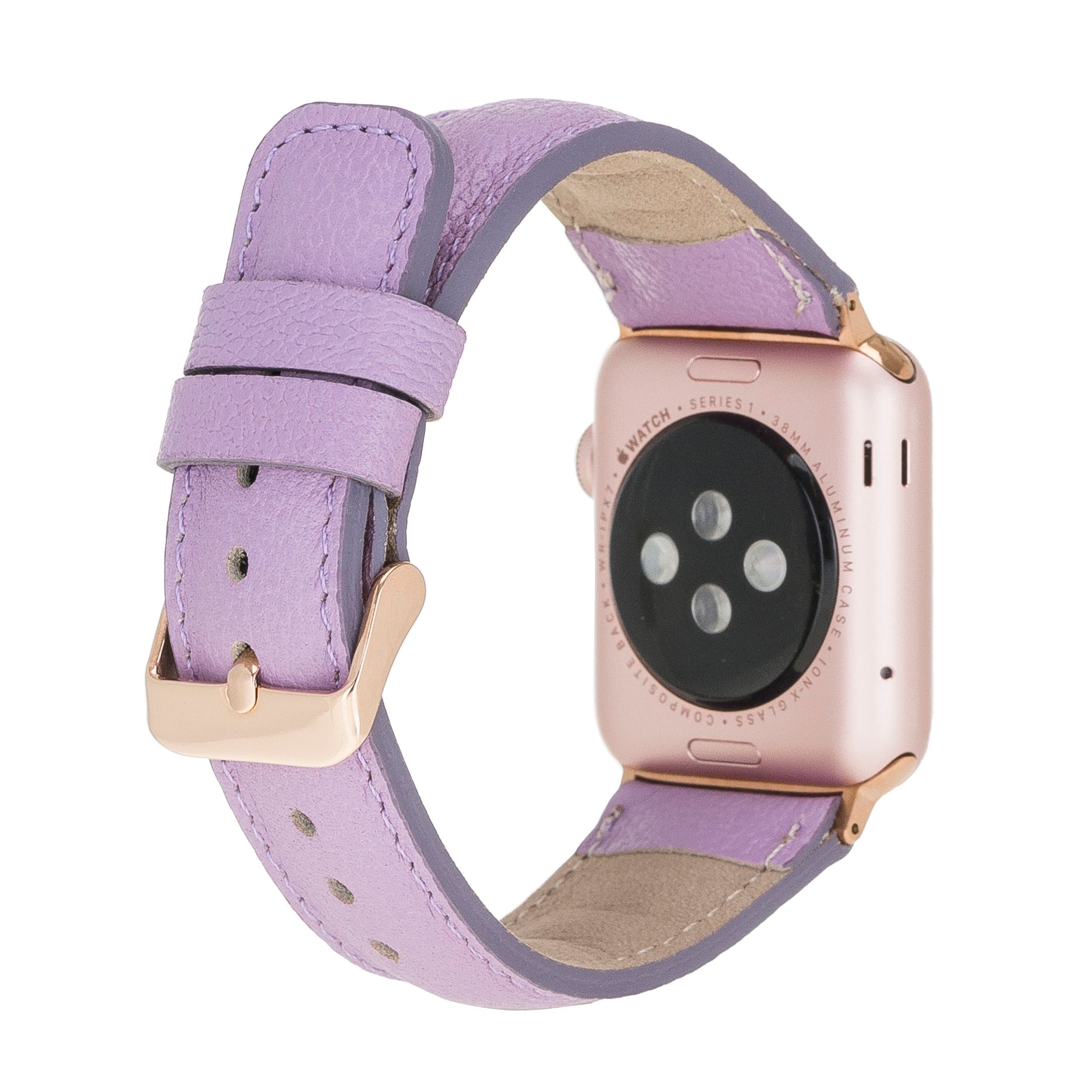Apple Watch Uyumlu Deri Kordon 38-40-41mm CP22 Lila