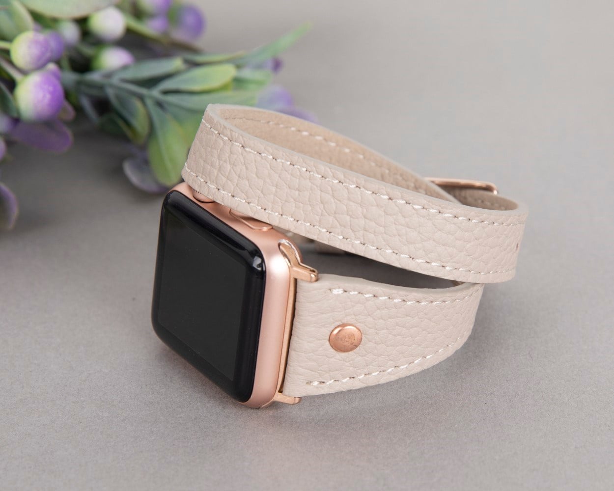 Apple Watch Uyumlu Deri Kordon 42-44-45mm Slim DTRT ERC3