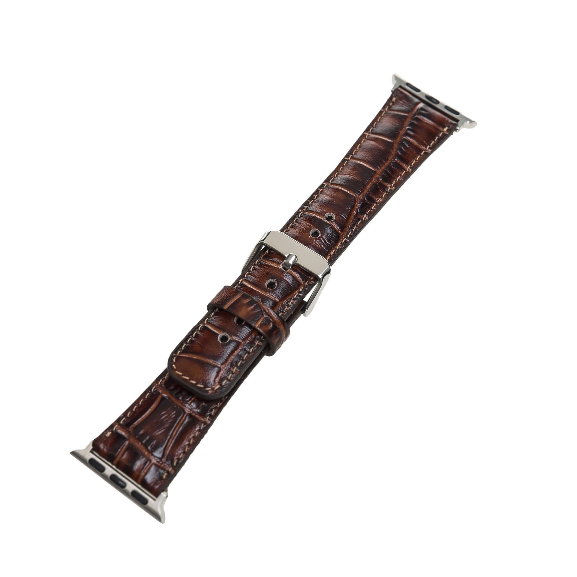 Apple Watch Uyumlu Deri Kordon 42-44-45mm Croco YK06