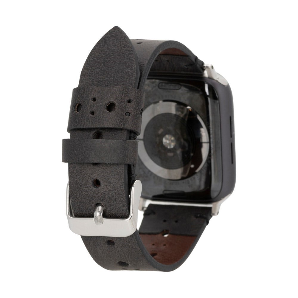 Apple Watch Uyumlu Deri Kordon 42-44-45mm RST1 Siyah