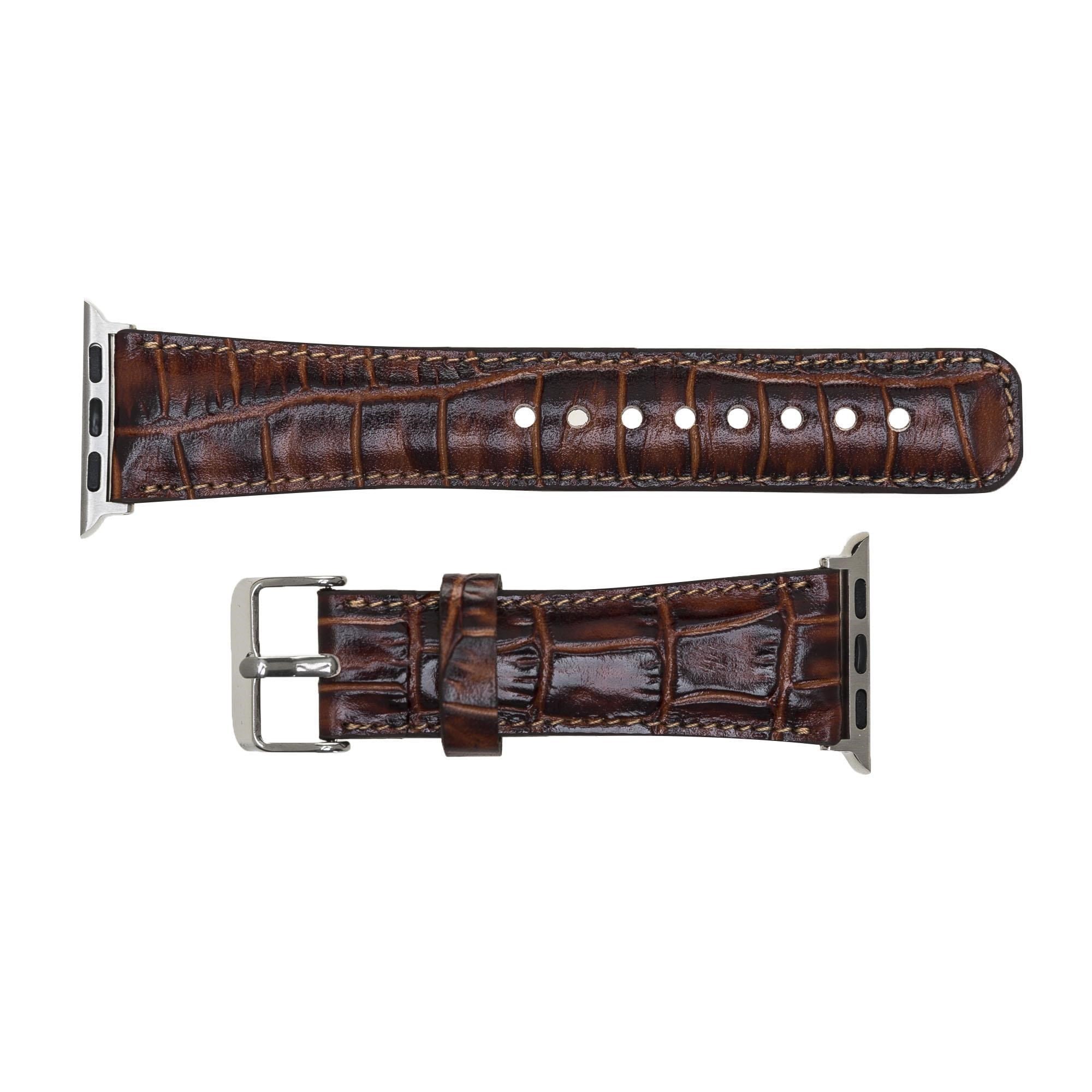 Apple Watch Uyumlu Deri Kordon 42-44-45mm Croco YK06