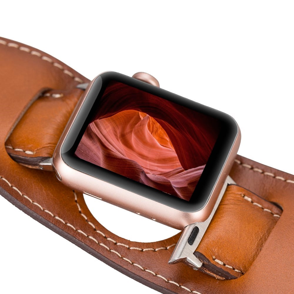 Apple Watch Uyumlu Deri Kordon 42-44-45mm Cuff RST2EF