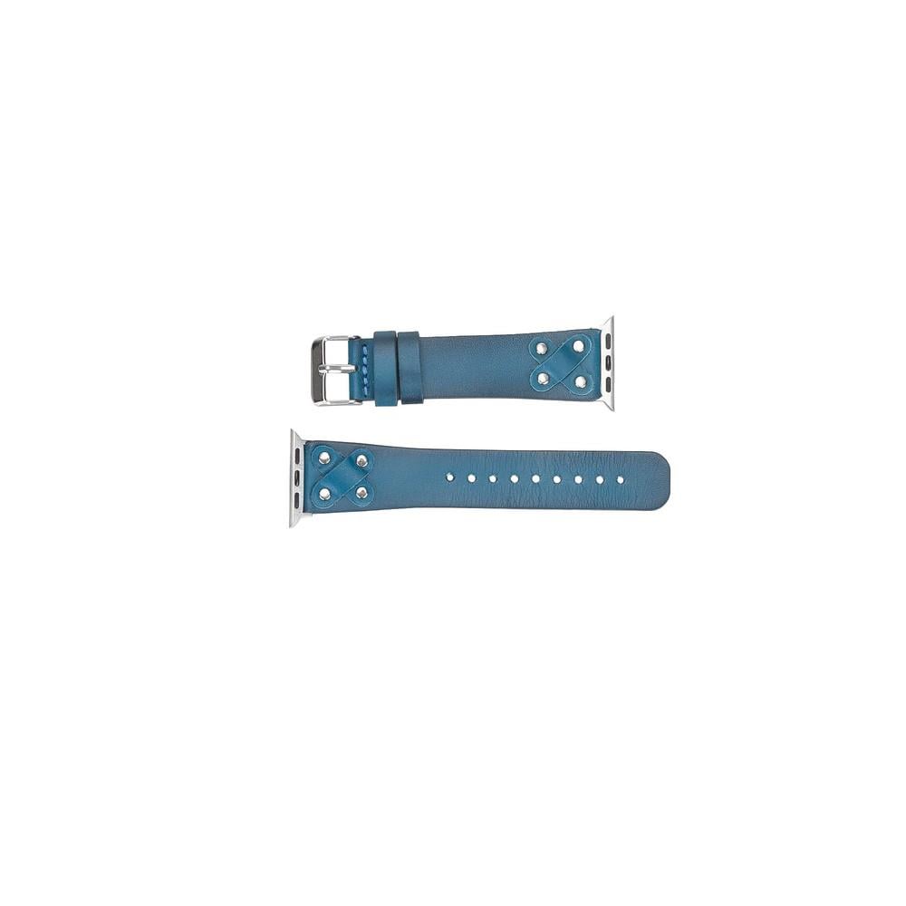 Apple Watch Uyumlu Deri Kordon Cross 42-44-45mm ST BRN4E