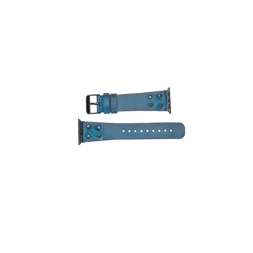 Apple Watch Uyumlu Deri Kordon Cross 42-44-45mm BT BRN4E
