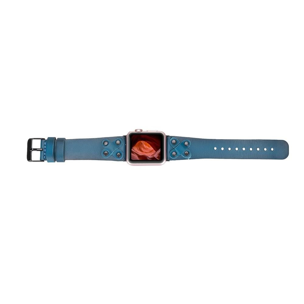 Apple Watch Uyumlu Deri Kordon Cross 42-44-45mm BT BRN4E