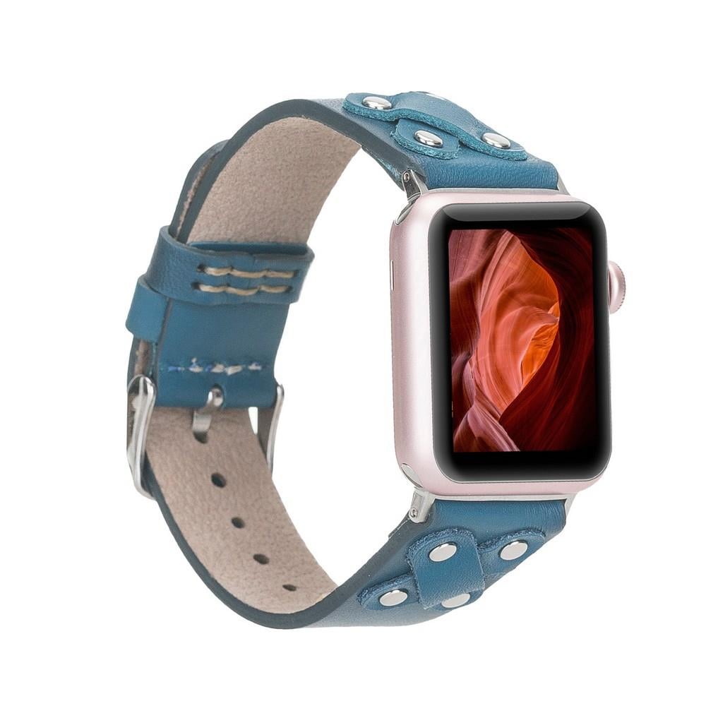 Apple Watch Uyumlu Deri Kordon Cross 42-44-45mm ST BRN4E