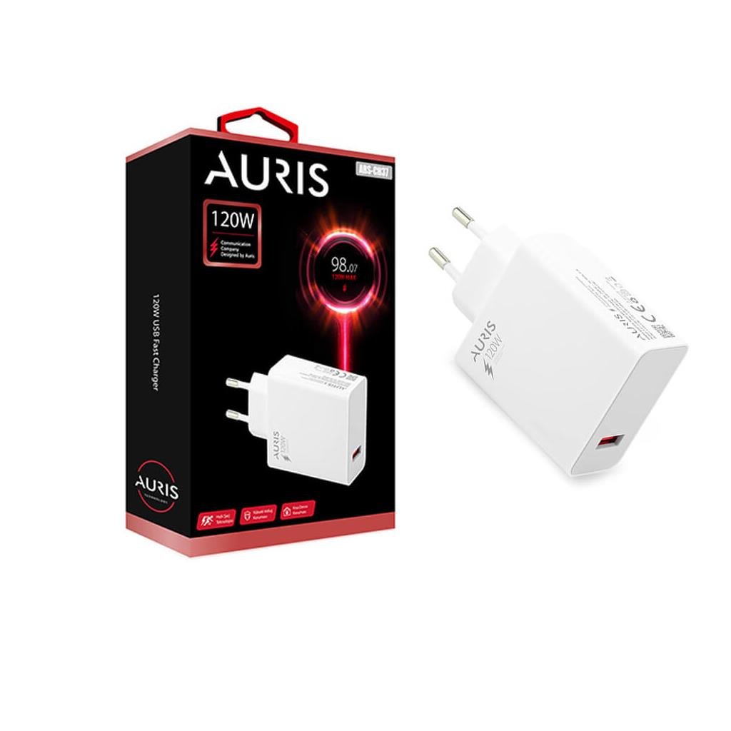 Auris ARS-CH37B USB-A Girişli Dijital Göstergeli 120W Şarj Başlığı