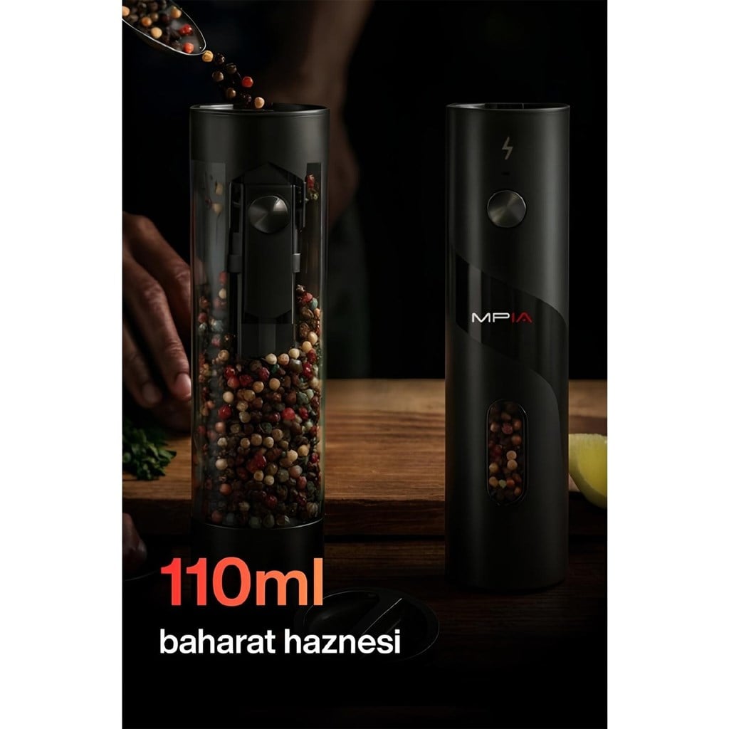 MPIA PG-5 Şarjlı Baharat Öğütücü İkili Set 100ML Hazne