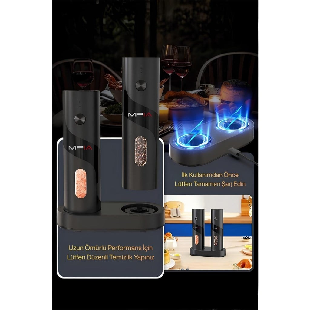 MPIA PG-5 Şarjlı Baharat Öğütücü İkili Set 100ML Hazne