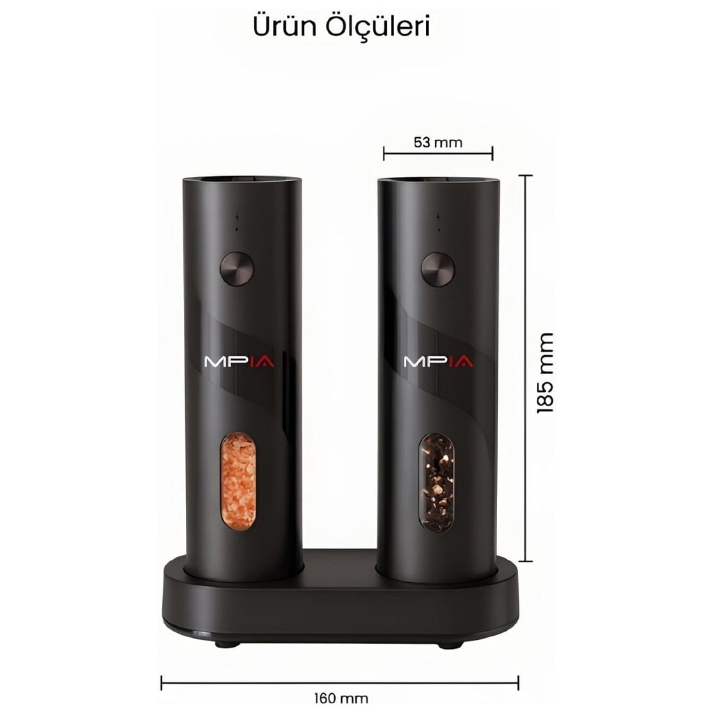 MPIA PG-5 Şarjlı Baharat Öğütücü İkili Set 100ML Hazne