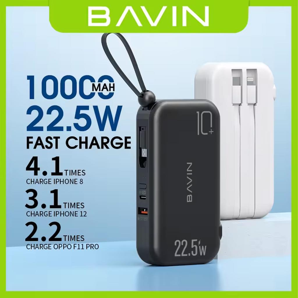 Bavin PC032 10.000mAh 2in1 Adaptör ve Powerbank Bir Arada 22.5W QC3.0 Hızlı Şarj Seti