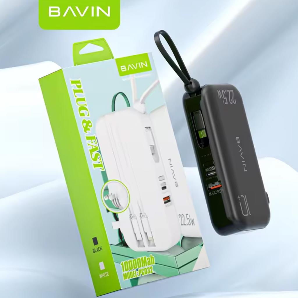 Bavin PC032 10.000mAh 2in1 Adaptör ve Powerbank Bir Arada 22.5W QC3.0 Hızlı Şarj Seti