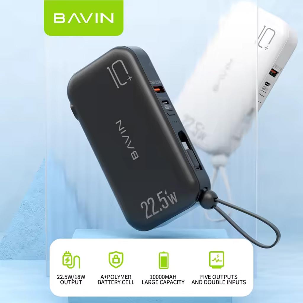 Bavin PC032 10.000mAh 2in1 Adaptör ve Powerbank Bir Arada 22.5W QC3.0 Hızlı Şarj Seti