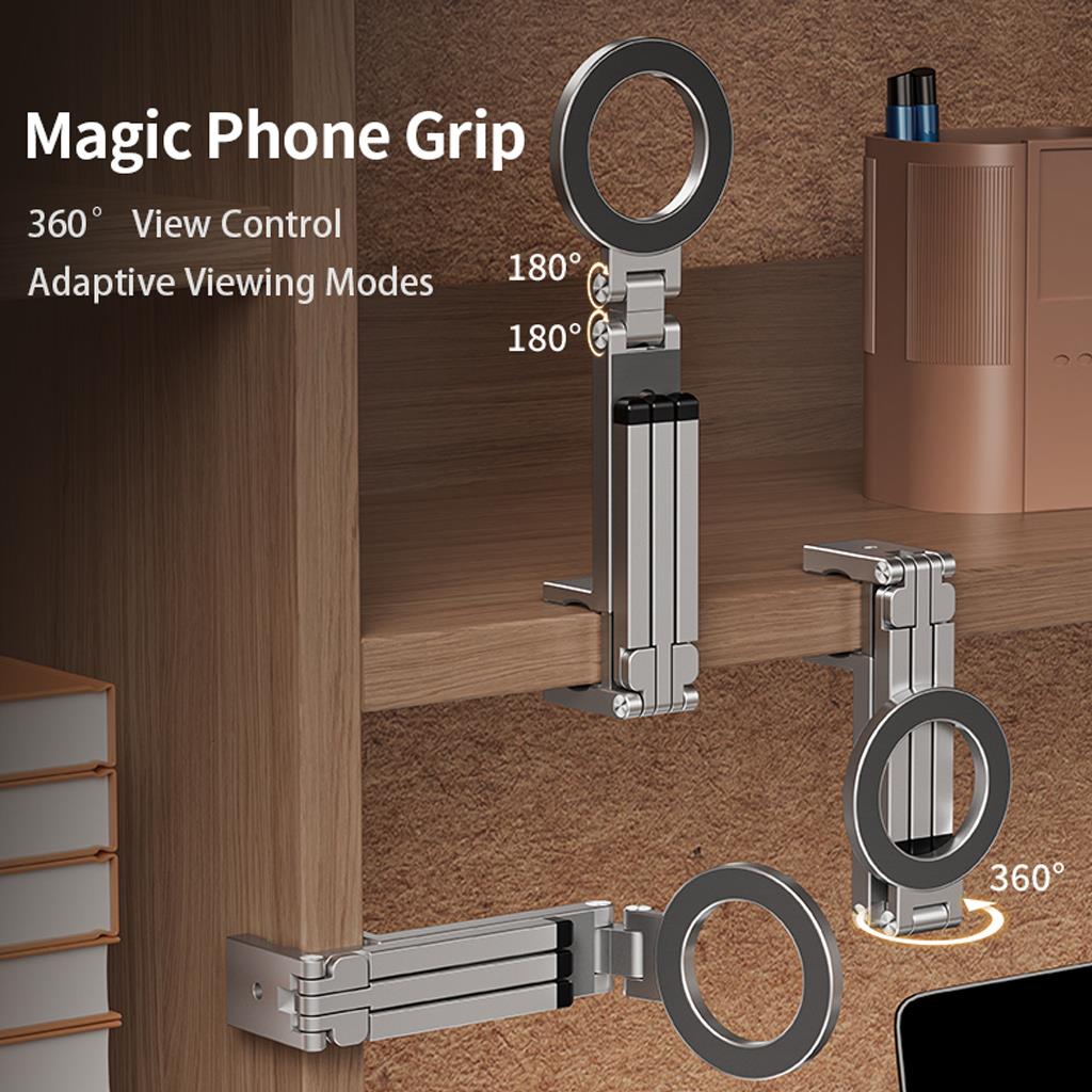 Boneruy E01S Alüminyum Gövde Tasarımlı Masa Sıkıştırma Aparatlı 360 Derece Döner Başlıklı Magsafe Telefon Standı