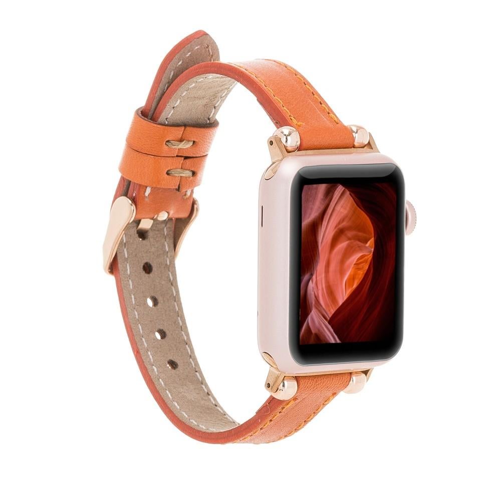 Bouletta Apple Watch Uyumlu Deri Kordon 42-44-45mm Ferro F5 Taba