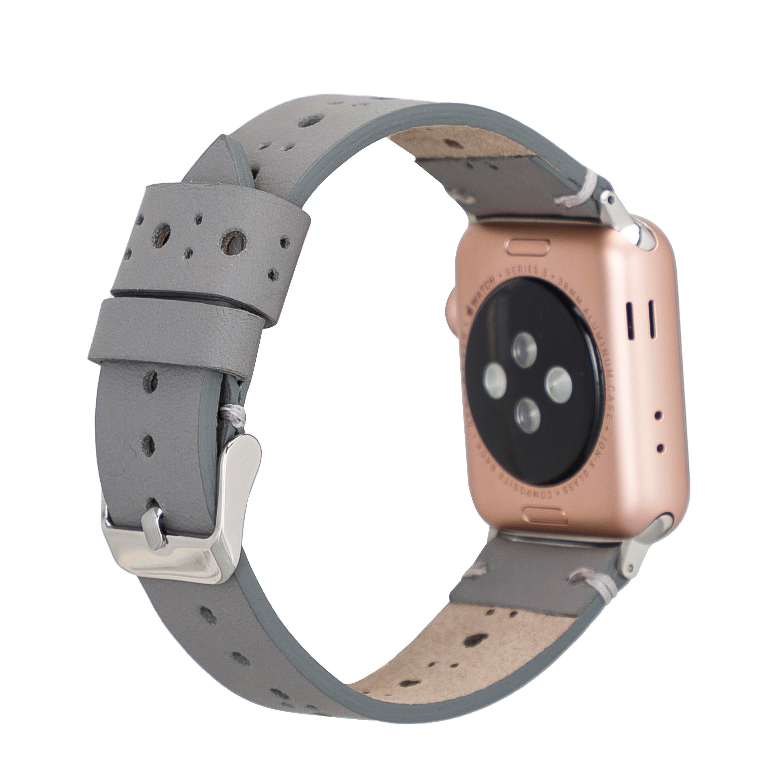 Bouletta Apple Watch Uyumlu Deri Kordon 38-40-41mm RST9-BA8 Gri