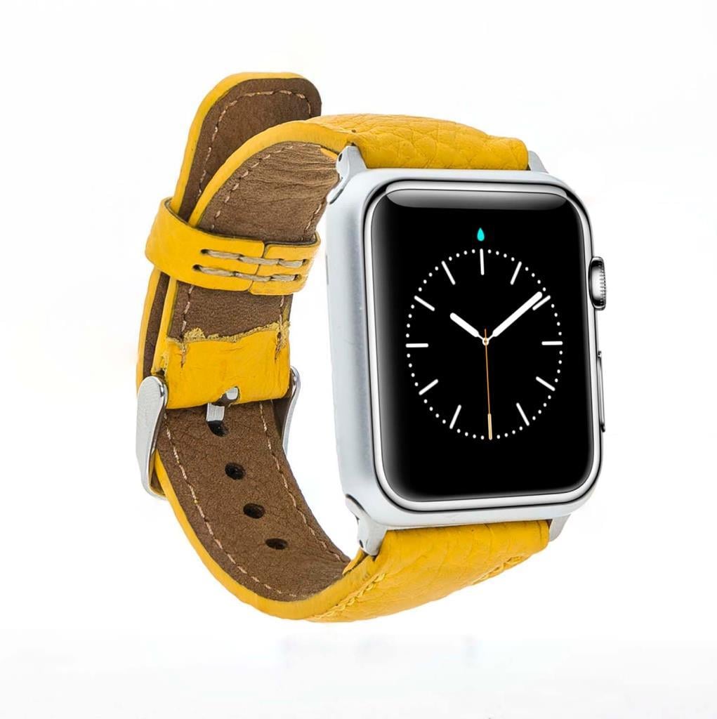 Bouletta Apple Watch Uyumlu Deri Kordon 42-44-45mm FL12 Sarı