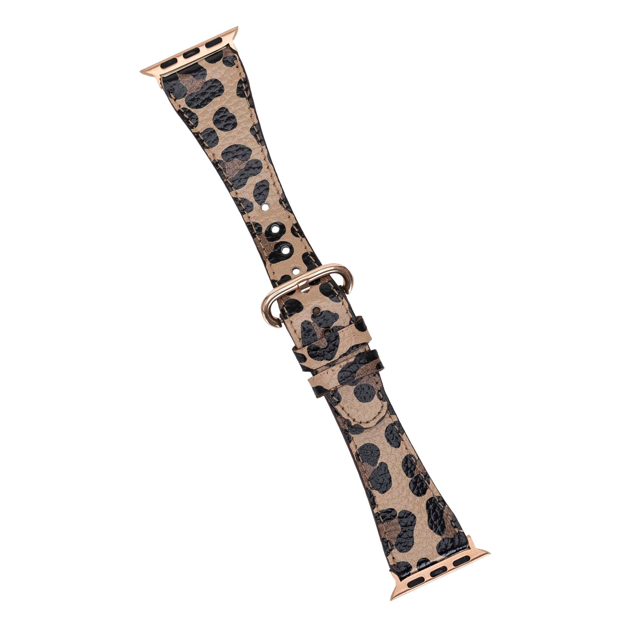 Bouletta Apple Watch Uyumlu Deri Kordon 38-40-41mm Roma Leopar