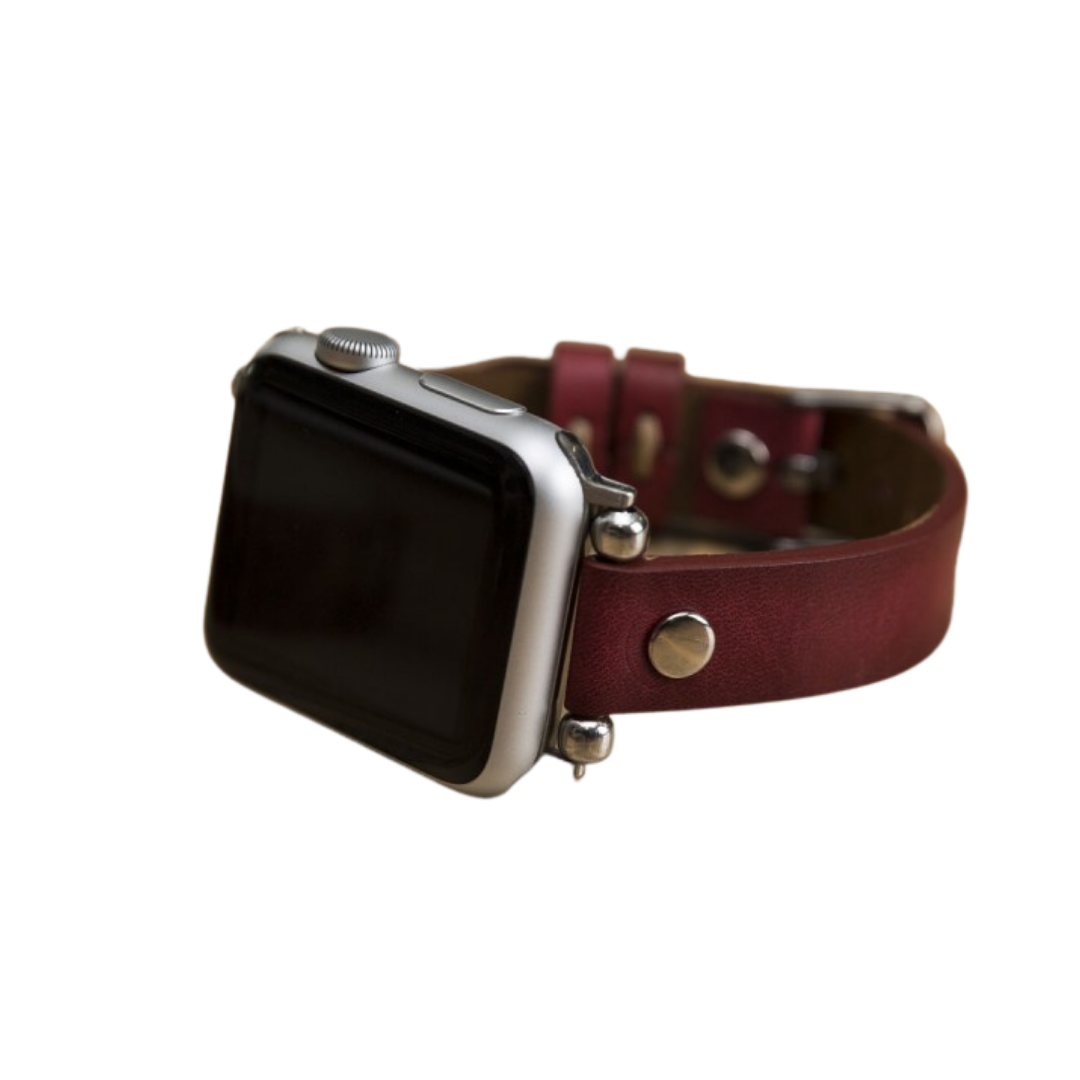 Bouletta Apple Watch Uyumlu Deri Kordon 38-40-41mm ST V4EF Bordo