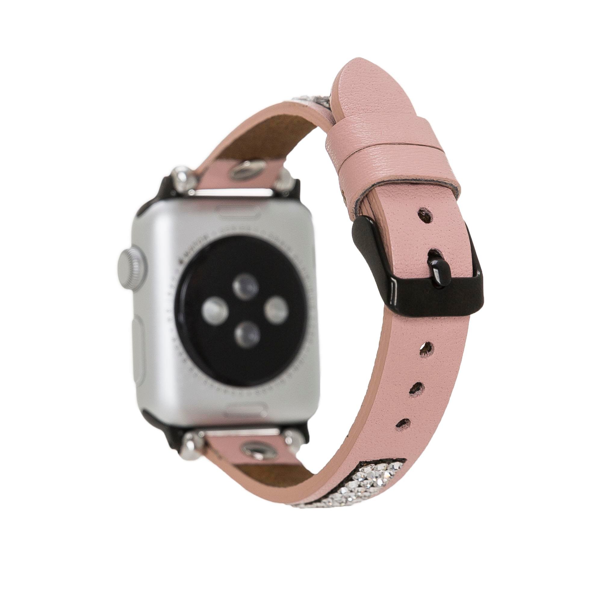 Bouletta Apple Watch Uyumlu Deri Kordon 38-40-41mm Taşlı ST NU2