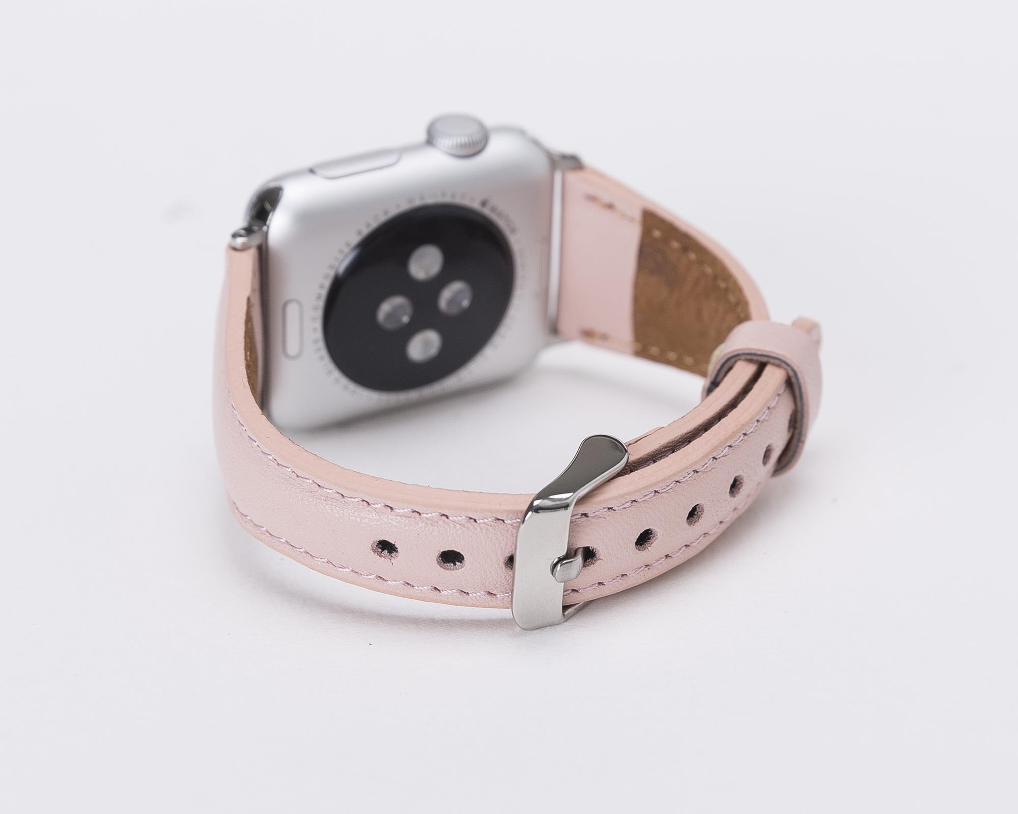 Bouletta Apple Watch Uyumlu Deri Kordon 38-40-41mm Pembe