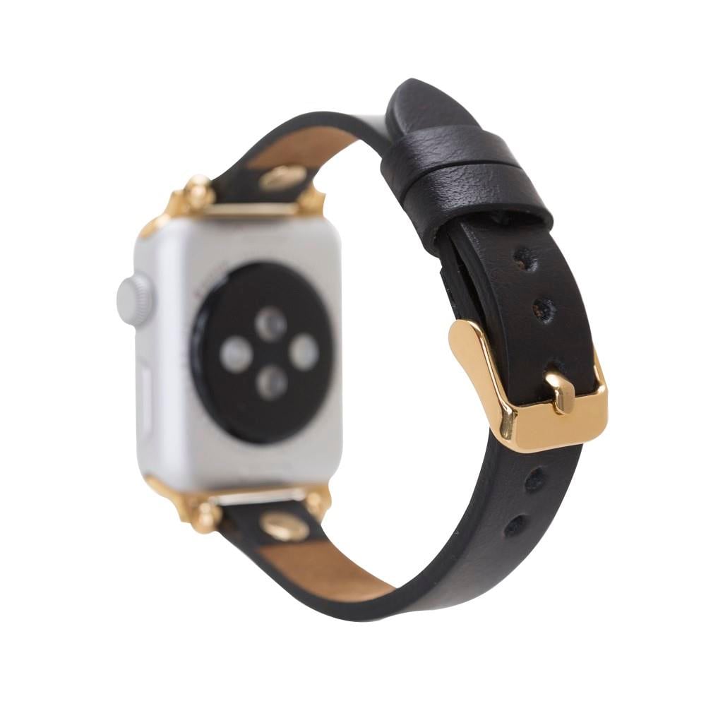 Bouletta Apple Watch Uyumlu Deri Kordon 38-40-41mm GT RST1 Siyah