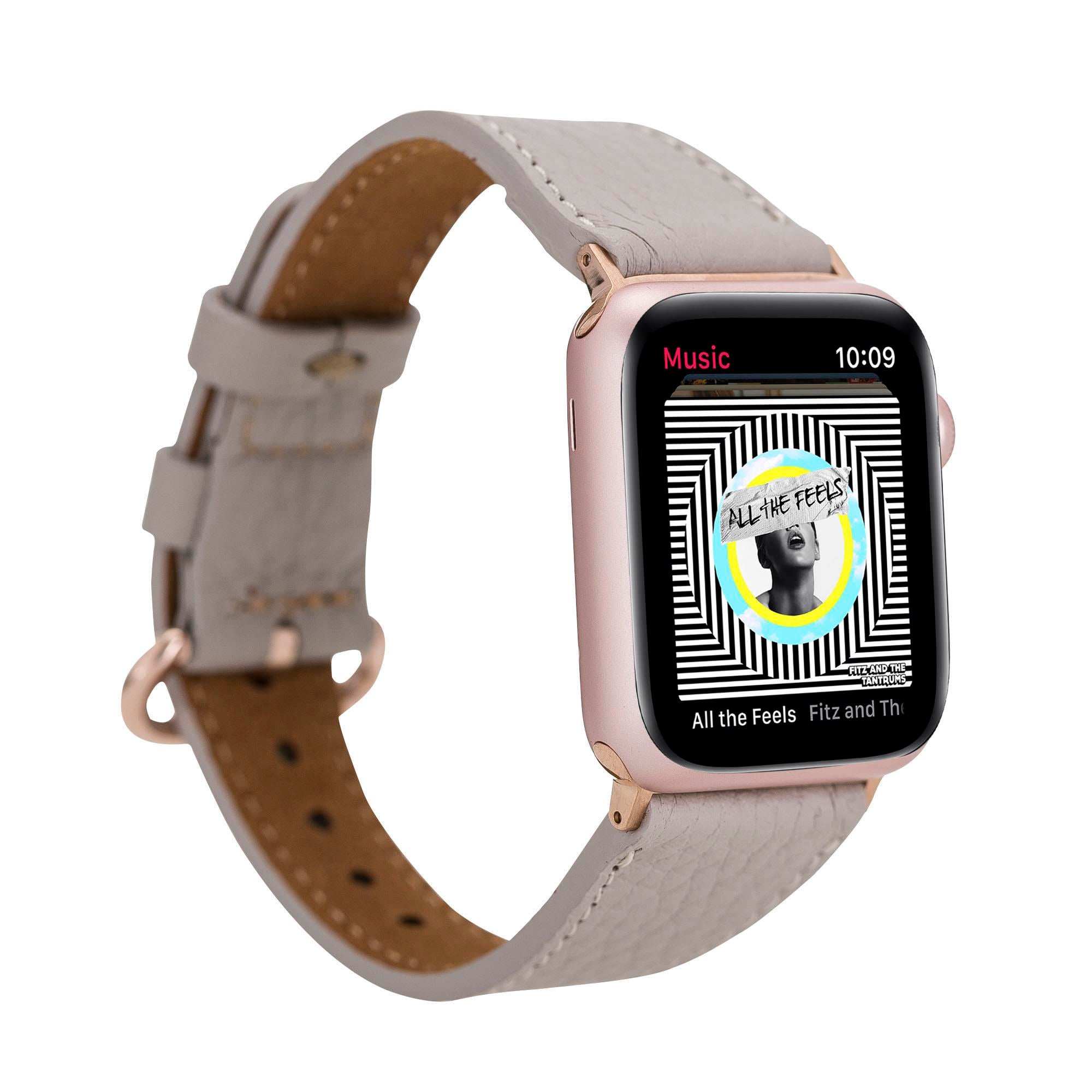Bouletta Apple Watch Uyumlu Deri Kordon 38-40-41mm Roma ERC3 Bej
