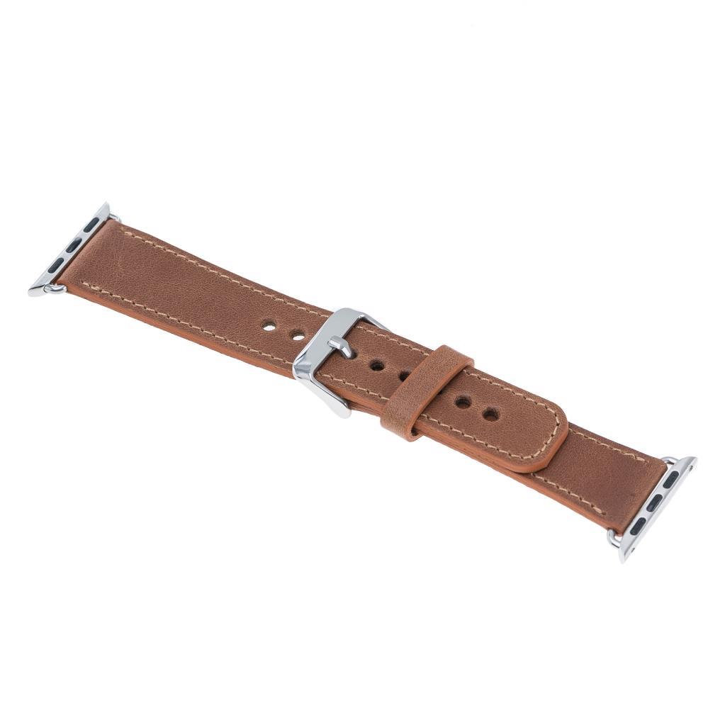 Bouletta Apple Watch Uyumlu Deri Kordon 42-44-45mm CZ02 Kahve
