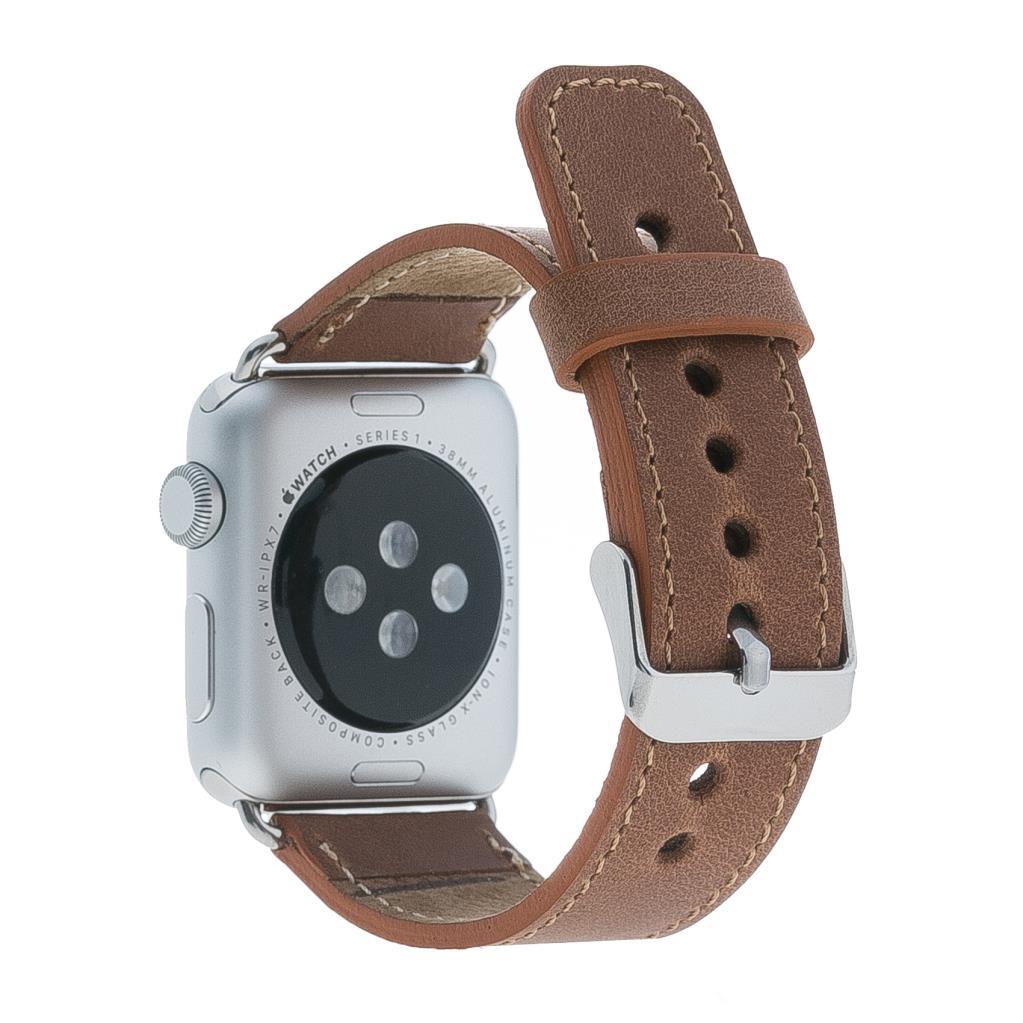 Bouletta Apple Watch Uyumlu Deri Kordon 42-44-45mm CZ02 Kahve