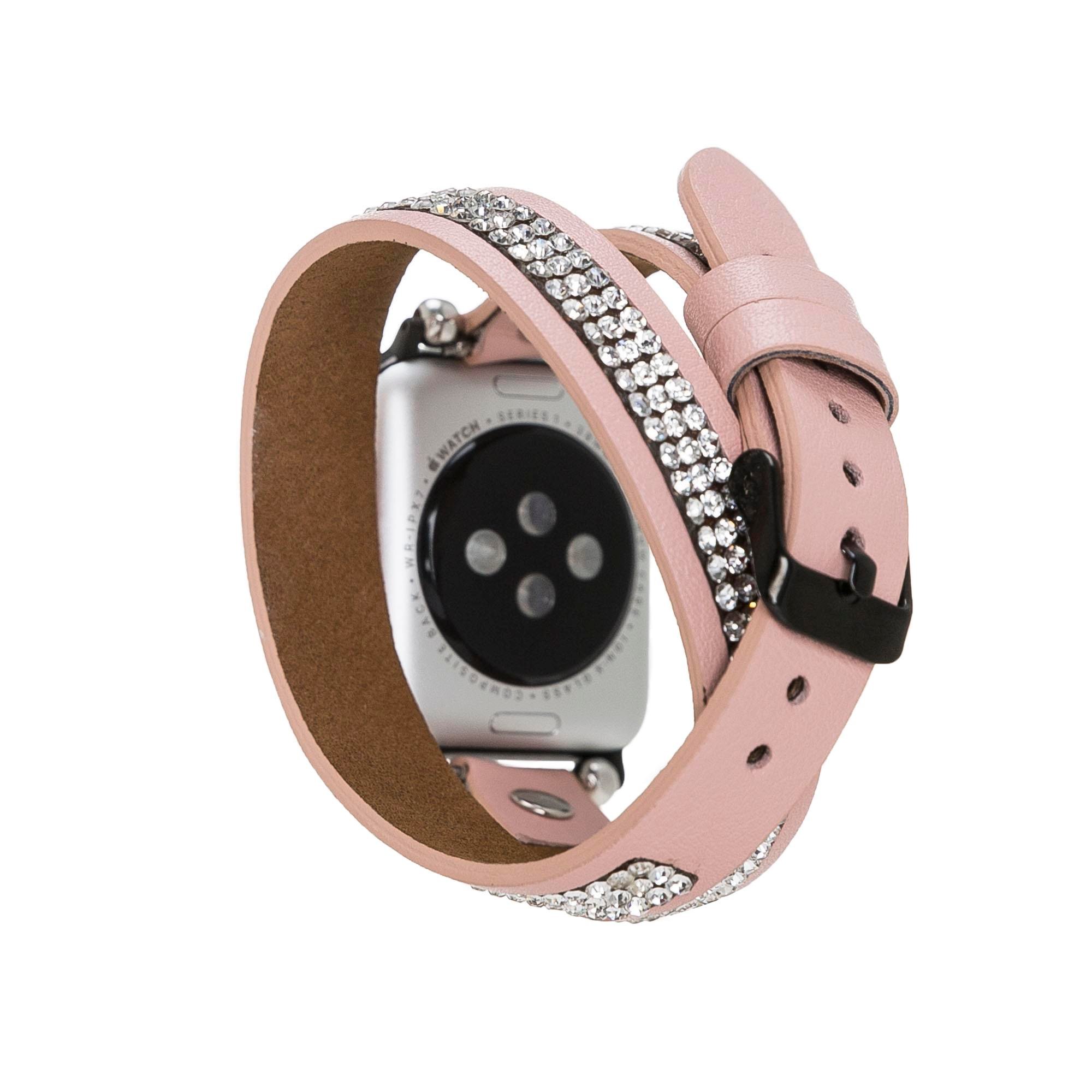 Bouletta Apple Watch Uyumlu Deri Kordon 38-40-41mm DT Taşlı NU2