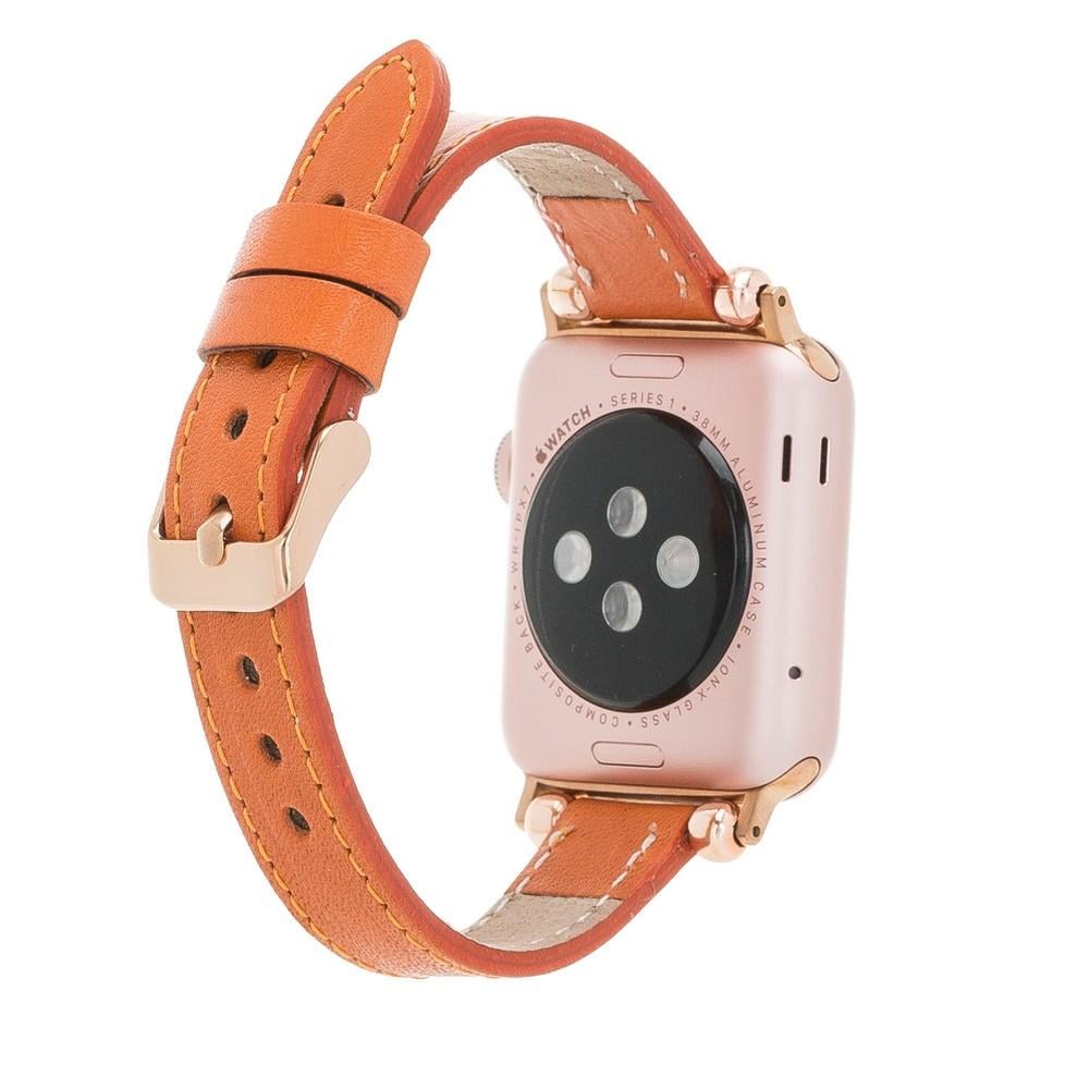 Bouletta Apple Watch Uyumlu Deri Kordon 42-44-45mm Ferro F5 Taba