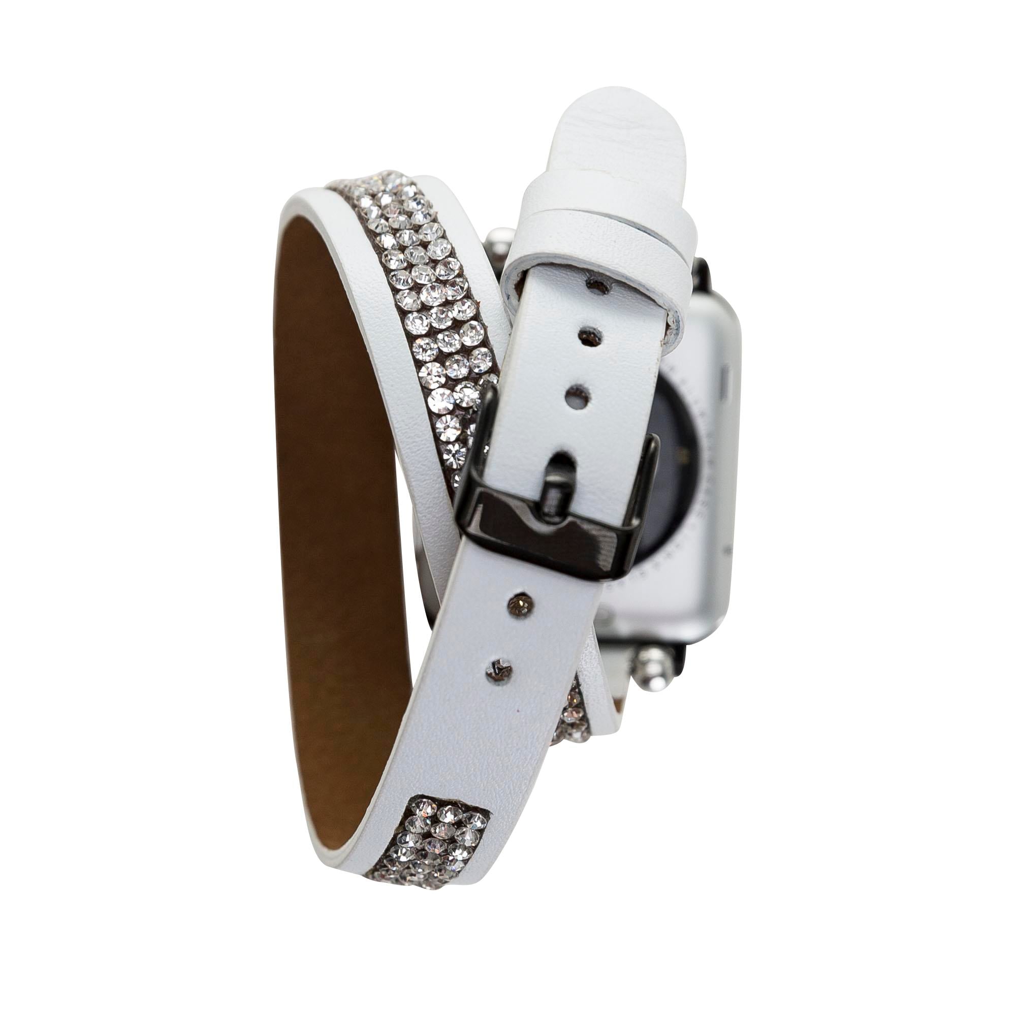 Bouletta Apple Watch Uyumlu Deri Kordon 38-40-41mm DT Taşlı F3