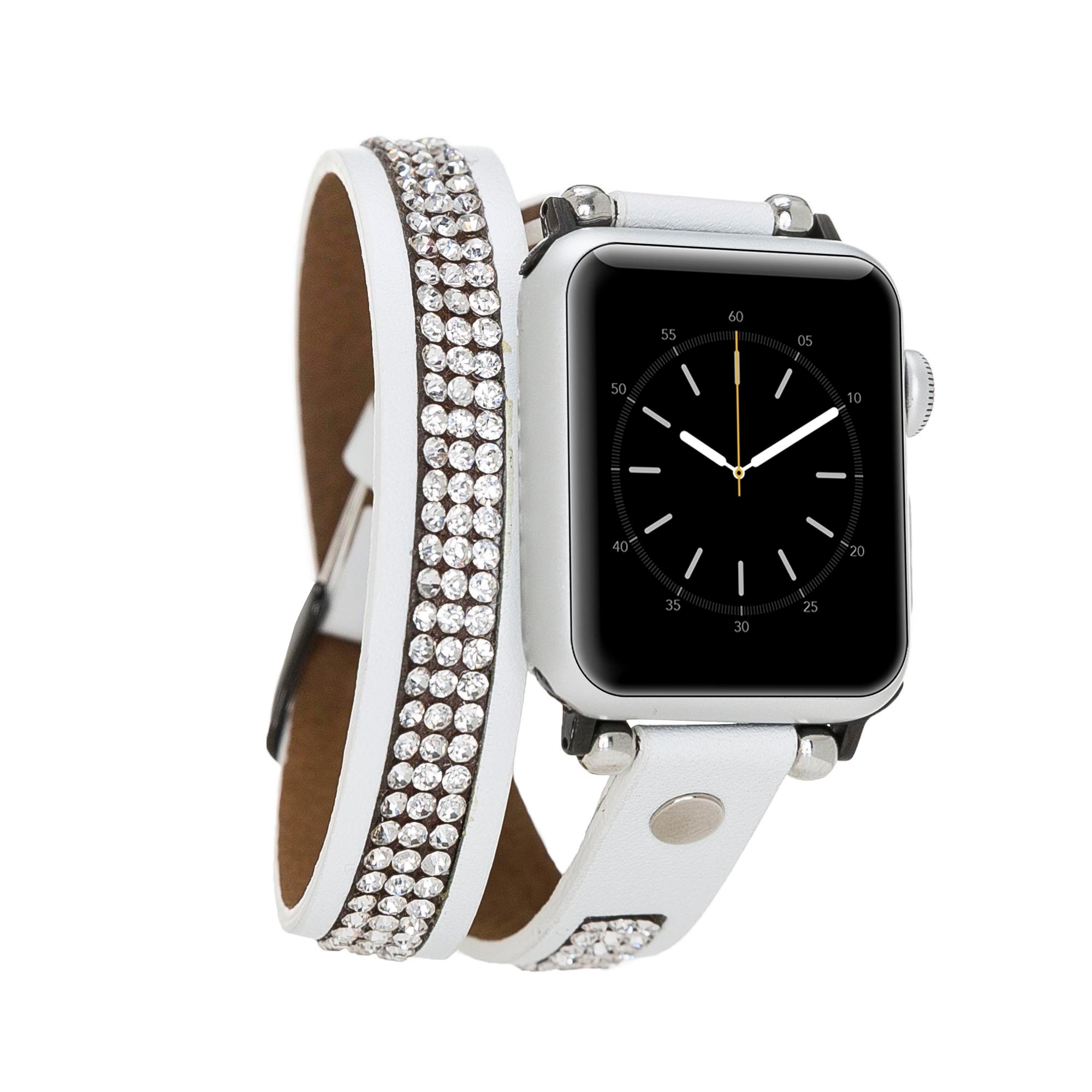 Bouletta Apple Watch Uyumlu Deri Kordon 38-40-41mm DT Taşlı F3