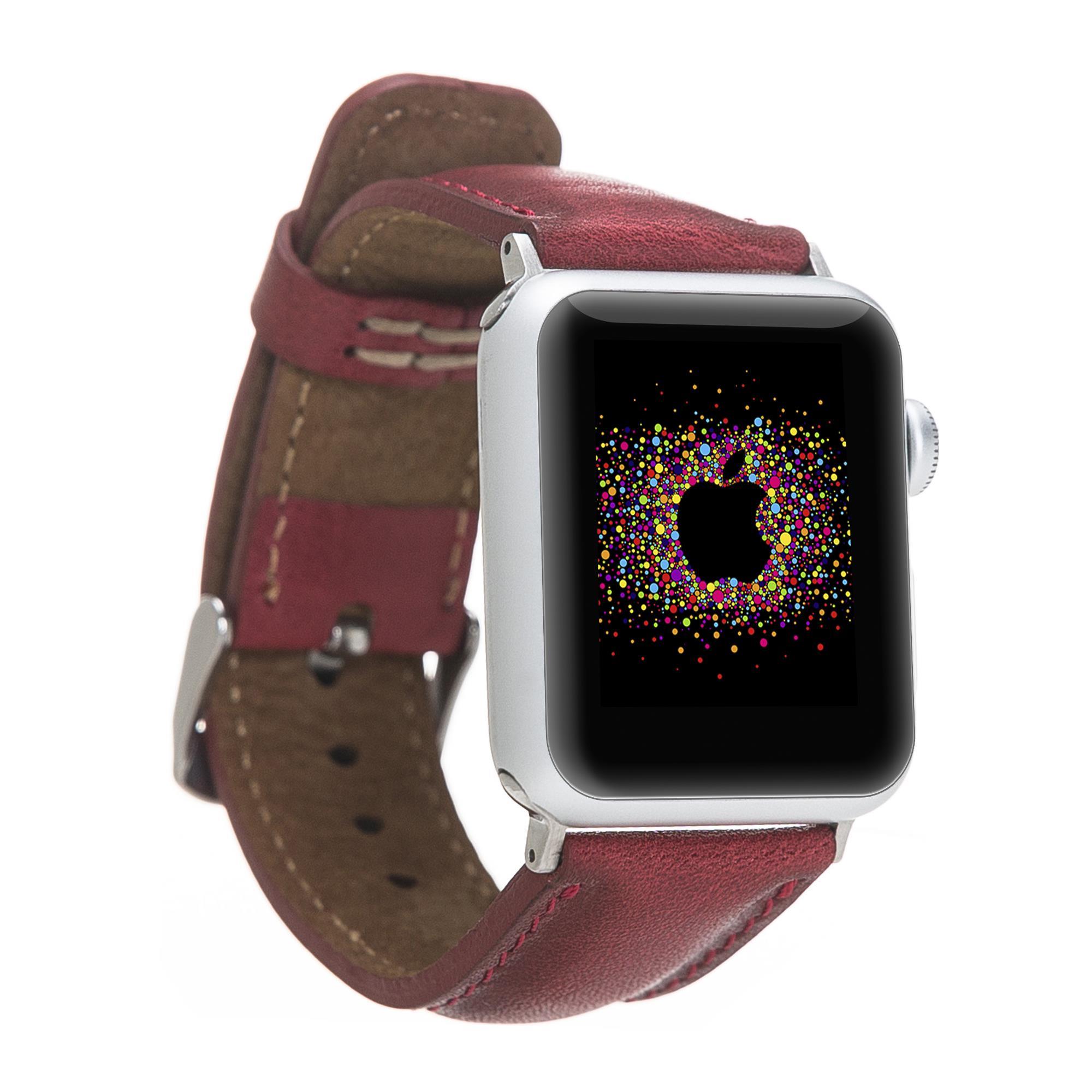 Bouletta Apple Watch Uyumlu Deri Kordon 38-40-41mm V4EF Kırmızı