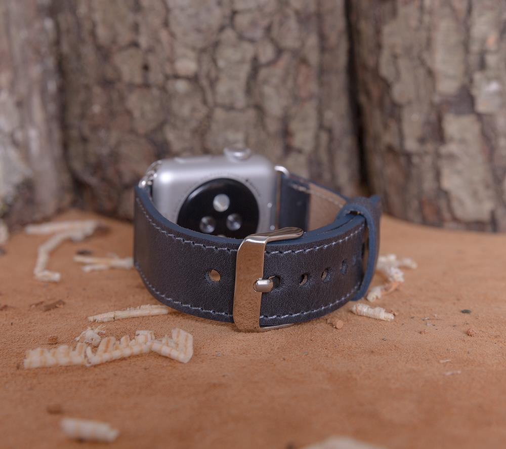 Bouletta Apple Watch Uyumlu Deri Kordon 38-40-41mm Mavi