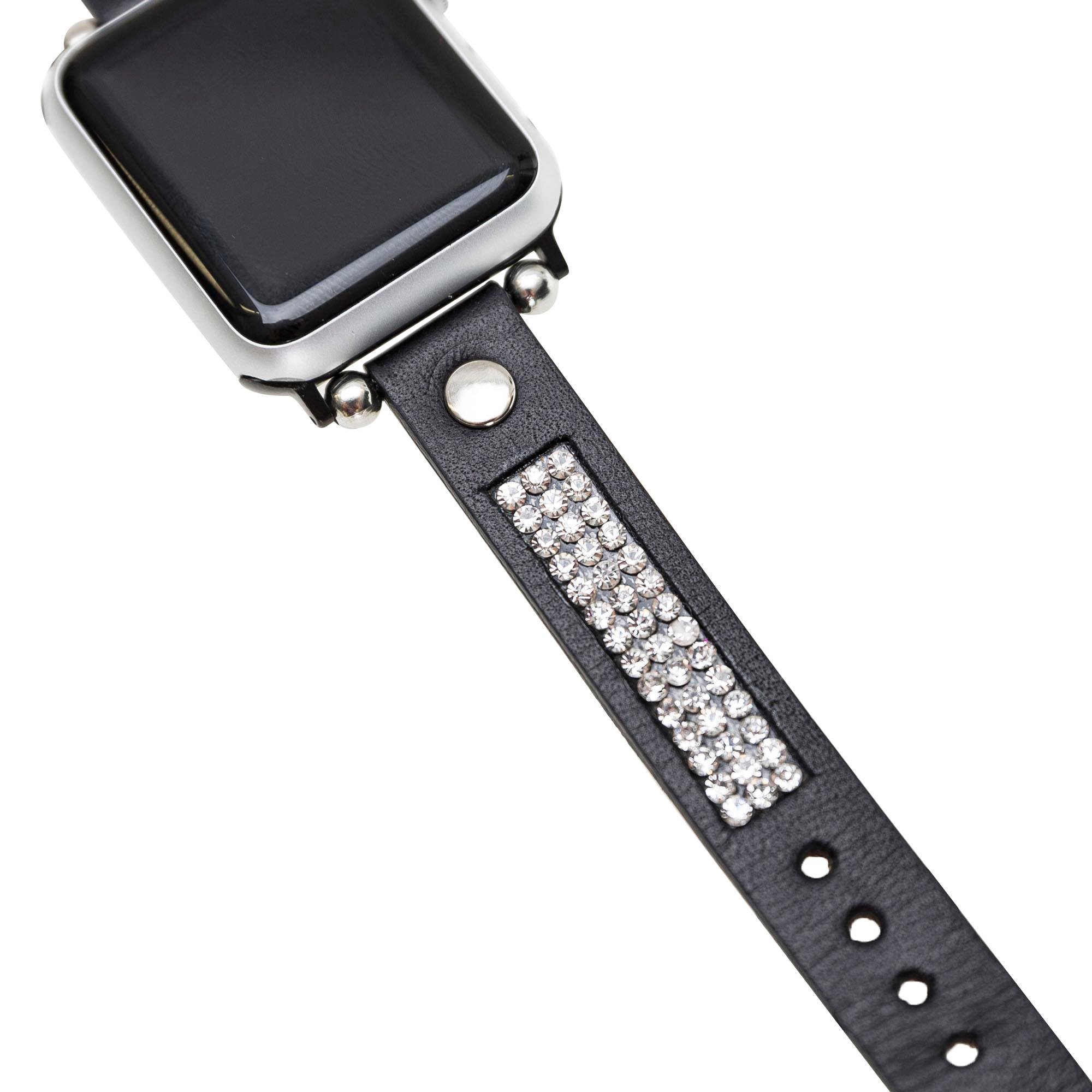 Bouletta Apple Watch Uyumlu Deri Kordon 38-40-41mm DT Taşlı RST1