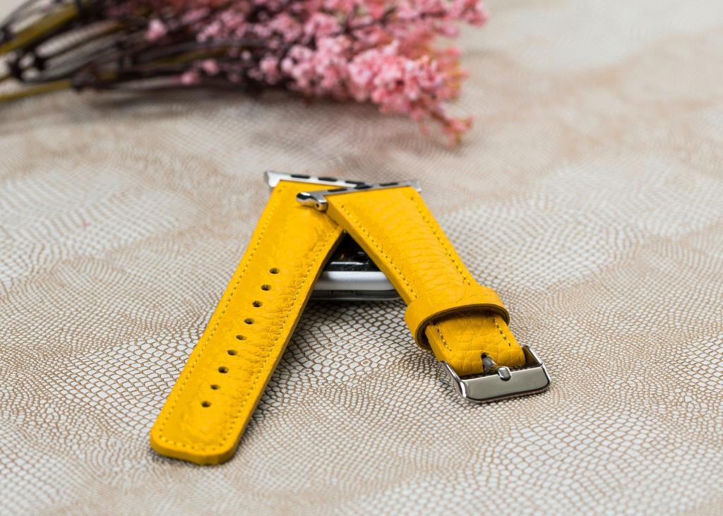 Bouletta Apple Watch Uyumlu Deri Kordon 42-44-45mm FL12 Sarı