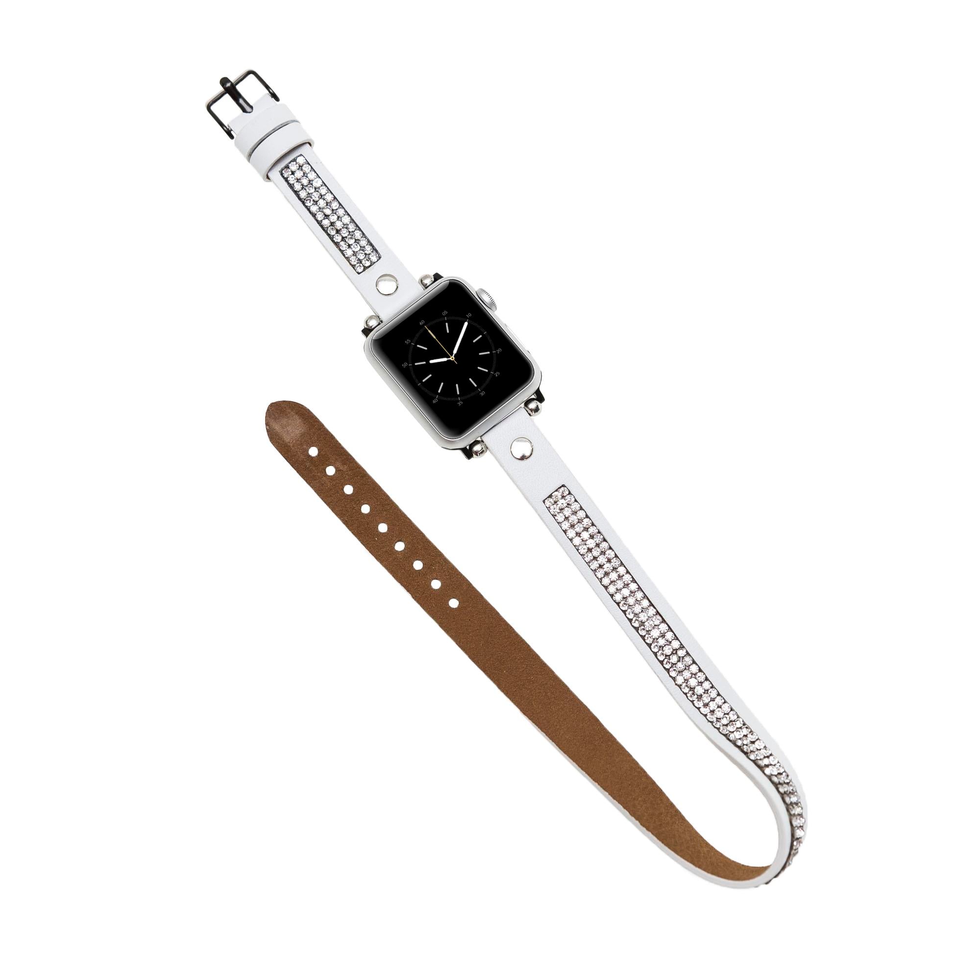 Bouletta Apple Watch Uyumlu Deri Kordon 38-40-41mm DT Taşlı F3
