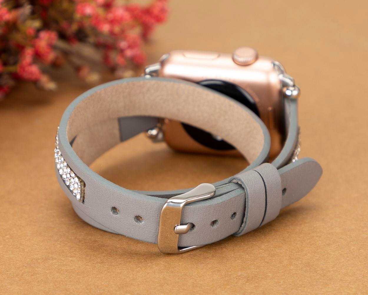 Bouletta Apple Watch Uyumlu Deri Kordon 38-40-41mm DT Taşlı RST9