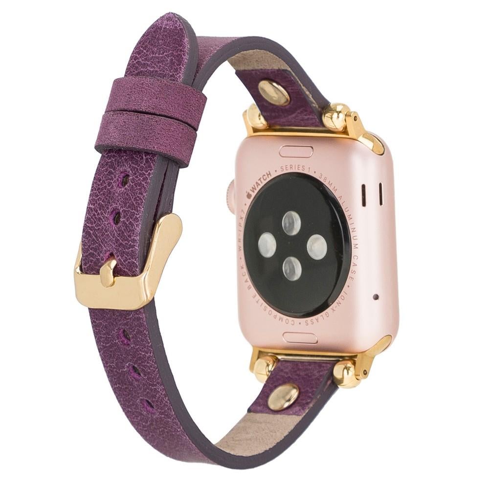 Bouletta Apple Watch Uyumlu Deri Kordon 38-40-41mm RT G7 Mor