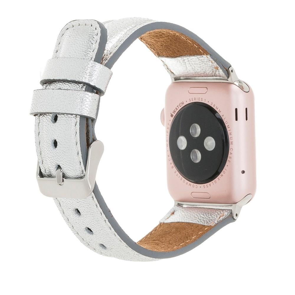 Bouletta Apple Watch Uyumlu Deri Kordon 42-44-45mm Silver