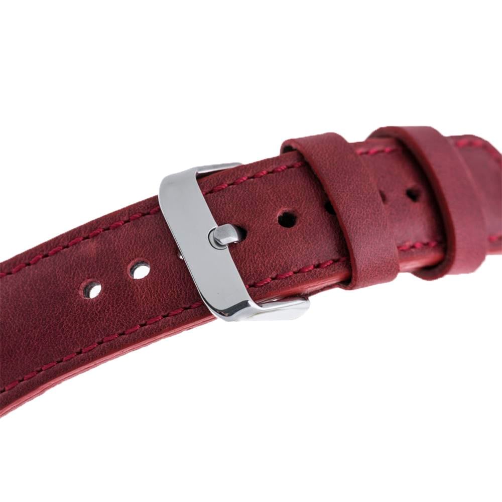 Bouletta Apple Watch Uyumlu Deri Kordon 42-44-45mm CZ04 Kırmızı