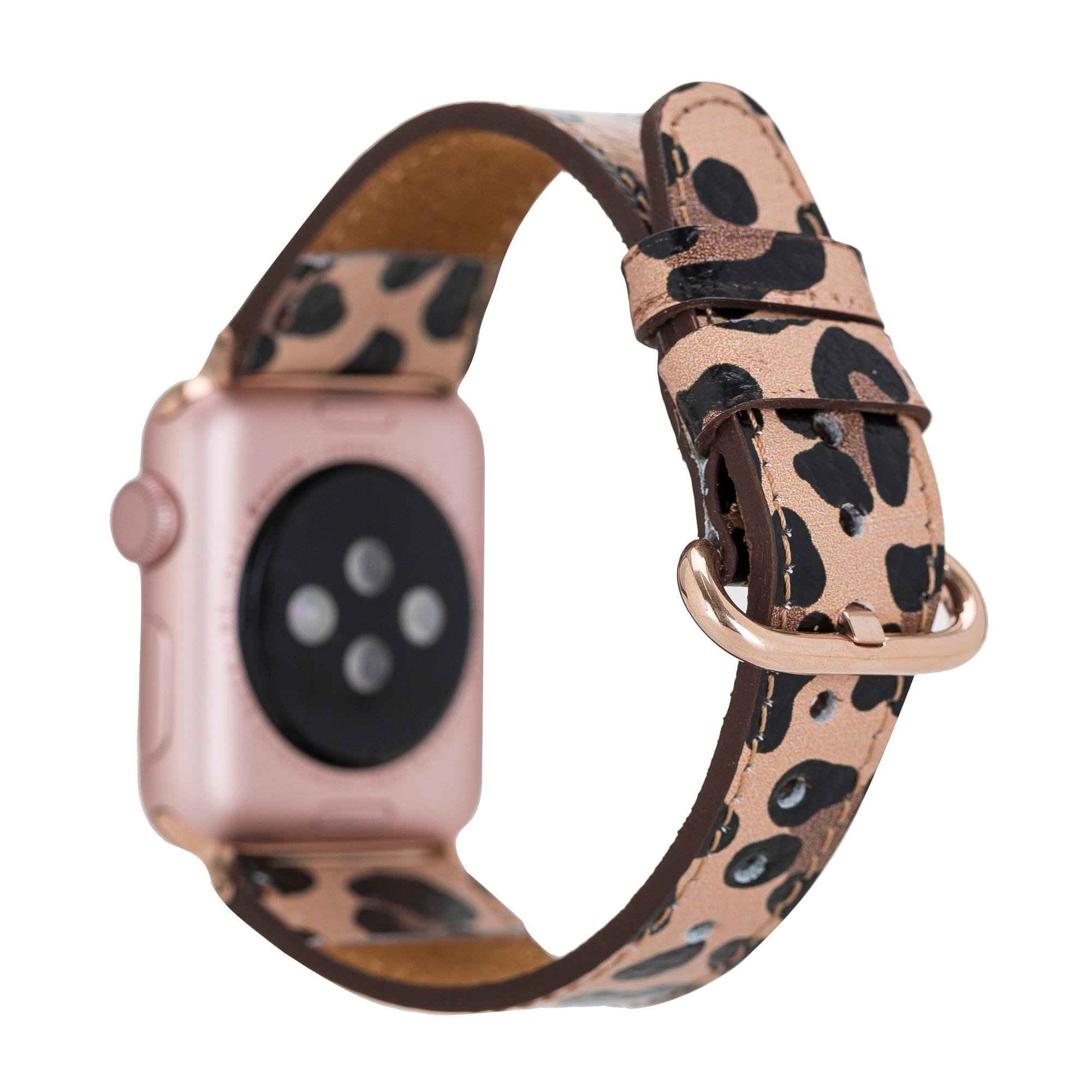 Bouletta Apple Watch Uyumlu Deri Kordon 38-40-41mm Roma Leopar