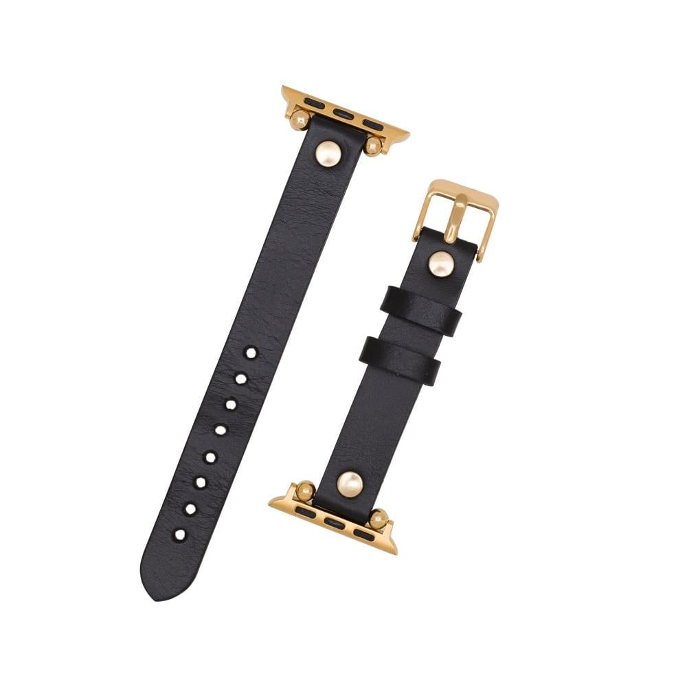 Bouletta Apple Watch Uyumlu Deri Kordon 38-40-41mm GT RST1 Siyah