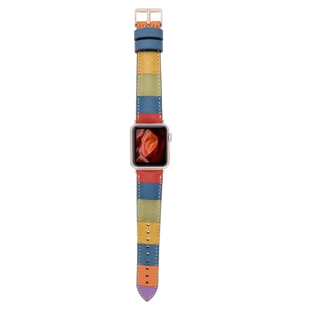 Bouletta Apple Watch Uyumlu Deri Kordon 38-40-41mm Gökkuşağı