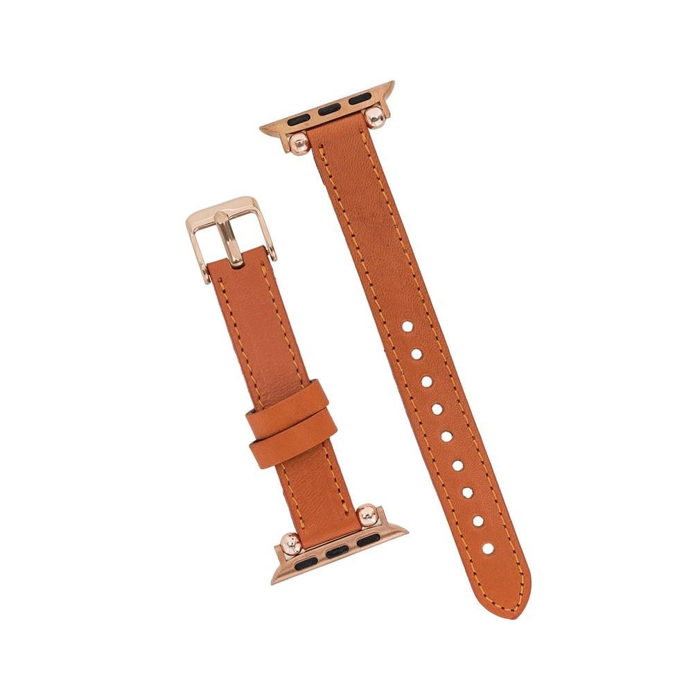 Bouletta Apple Watch Uyumlu Deri Kordon 42-44-45mm Ferro F5 Taba