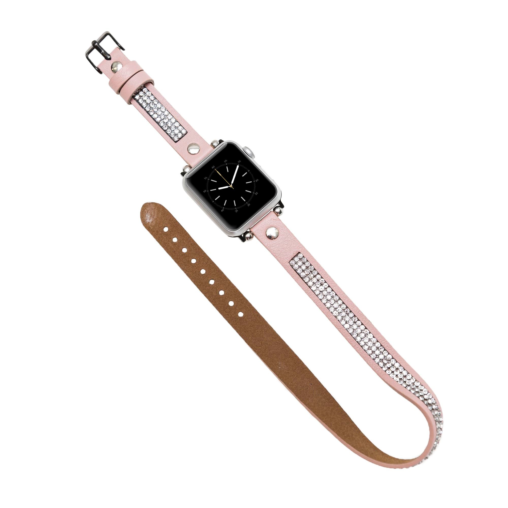 Bouletta Apple Watch Uyumlu Deri Kordon 38-40-41mm DT Taşlı NU2