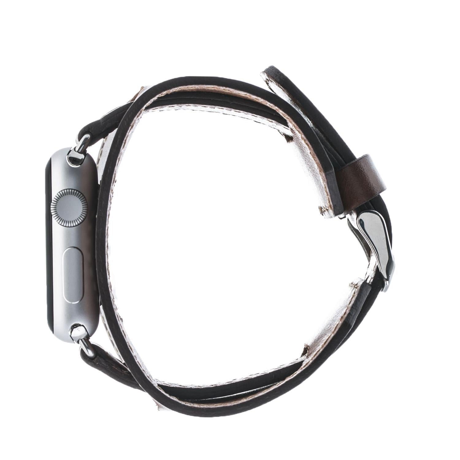 Bouletta Apple Watch Uyumlu Deri Kordon 38-40-41mm Cuff Taba